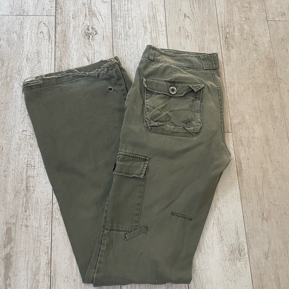 BKE Cargo Boot Cut Jeans Distressed Size 28 x 35-1/2